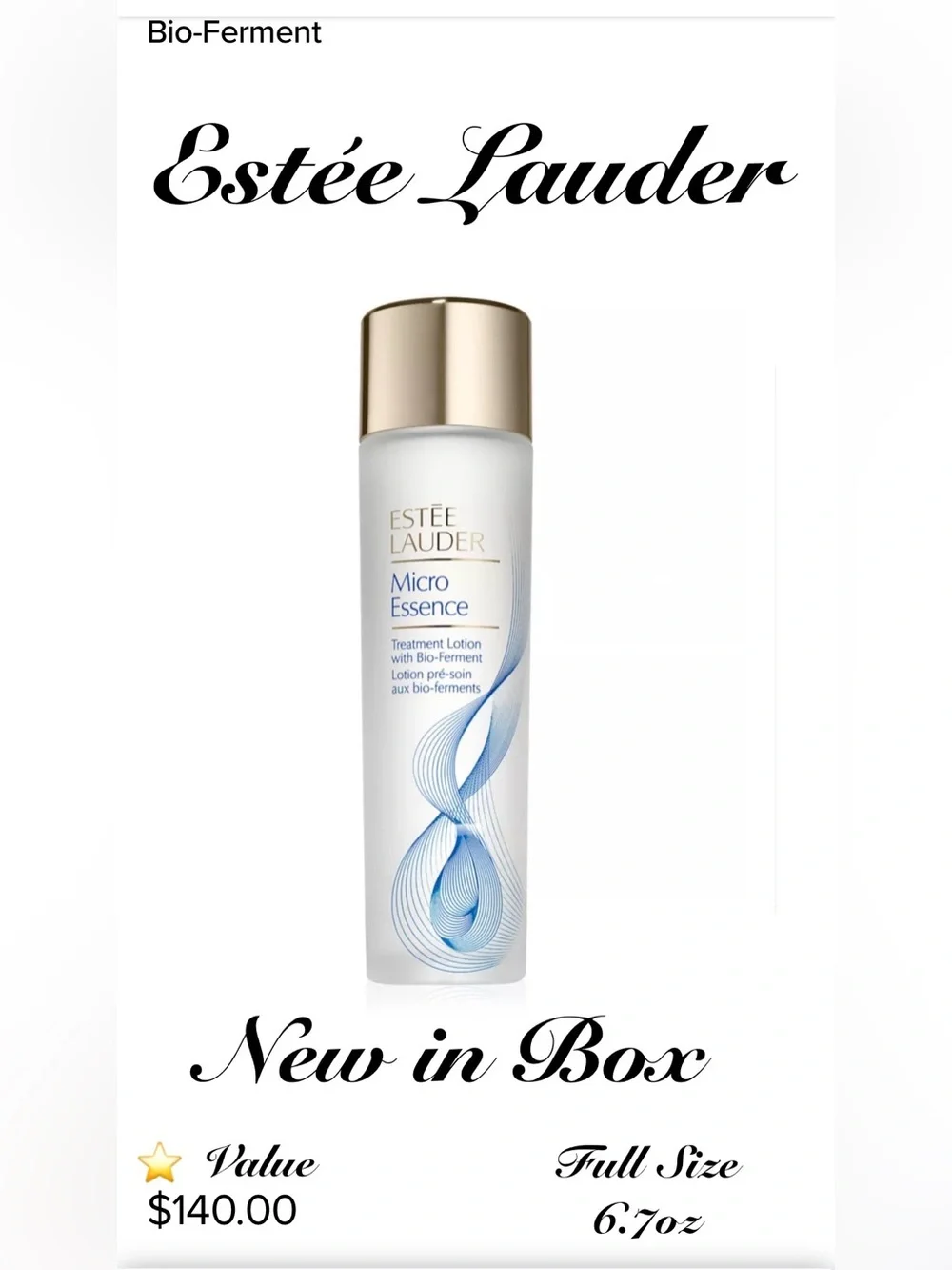 Estée Lauder Micro Essence Treatment Lotion Toner w/Bio-Ferment 6.7oz ~New~